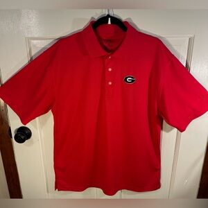 PGA Tour University Of Georgia Short Sleeve Red Top Shirt Men’s Size L